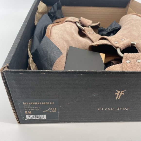 Frye Suede Ray Harness Back-Zip Ankle Booties with Cut out - Size 6 - Picture 8 of 11